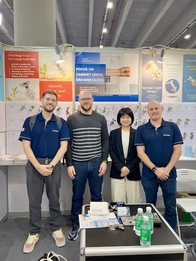 HONGYI team with furniture hardware importer at Interzum Guangzhou(CIFF)
