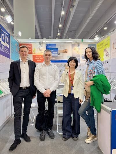 HONGYI team with furniture hardware importer at Interzum Guangzhou(CIFF)